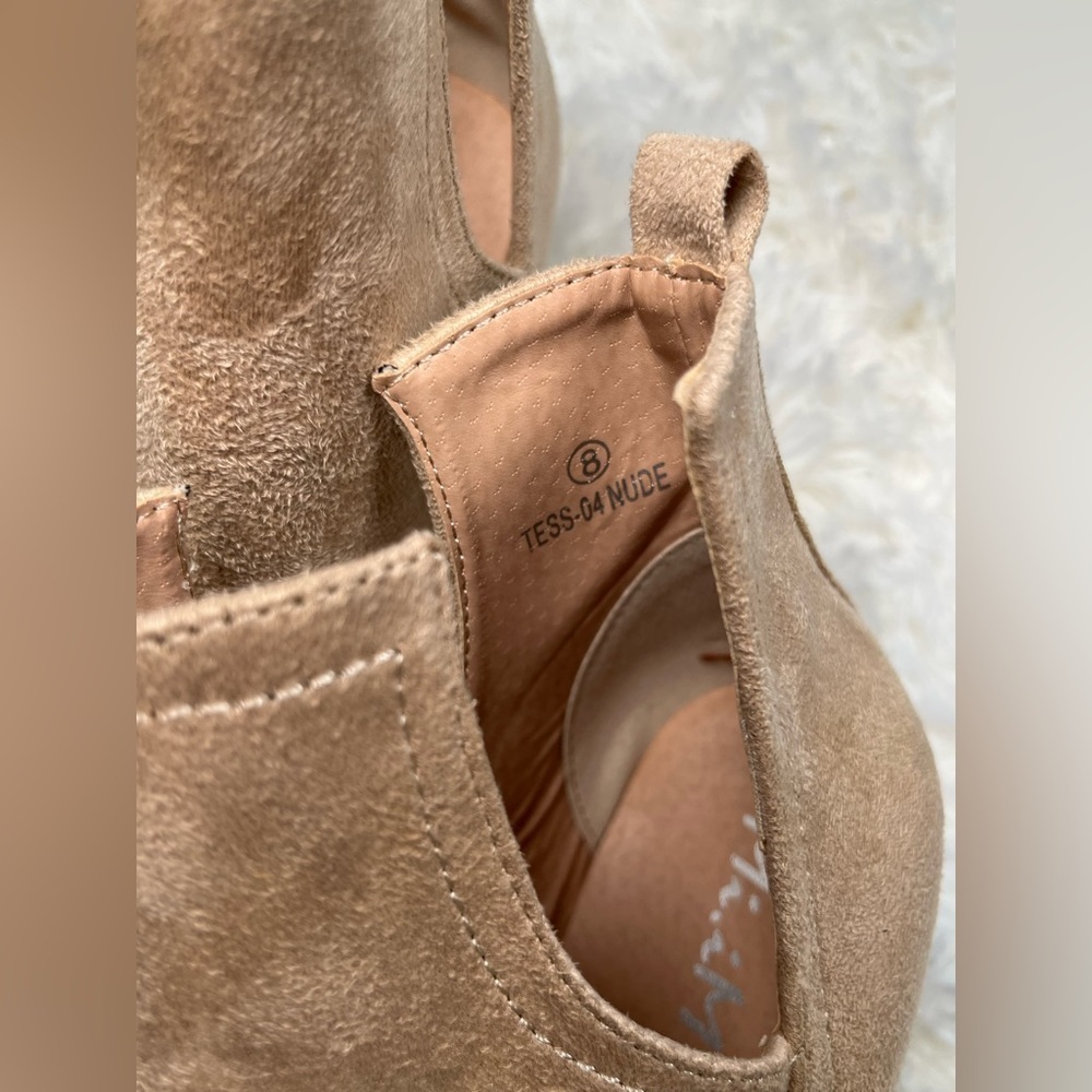 Mi.iM | Tess | Nude Suede Ankle Booties - Picture 10 of 12